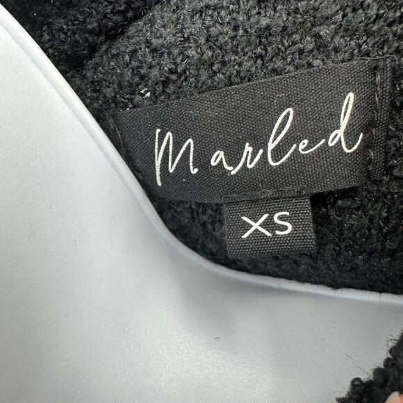 Marled Sweater WMNS XS Black Soft Fuzzy Pullover High Neck Long Sleeve Stretchy - Picture 6 of 8